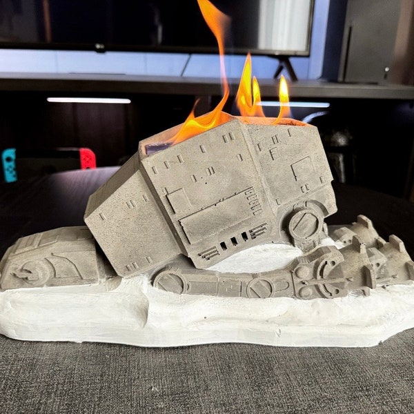 Concrete tabletop firepit | AT-AT Walker | Star Wars |  Star Wars Gift | Housewarming gift | Outdoor home decor | Handmade home decor