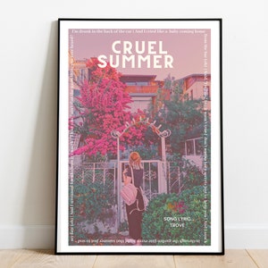 Cruel Summer home decor affiche d’impression numérique, taylor swiftie merch, décoration murale, affiche de téléchargement numérique IMPRIMABLE, art conceptuel lyrique