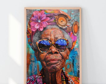 Unframed Wall Art, African-American Woman Art, Black Woman Art, Black Girl Art, Black Art - Mama Jay