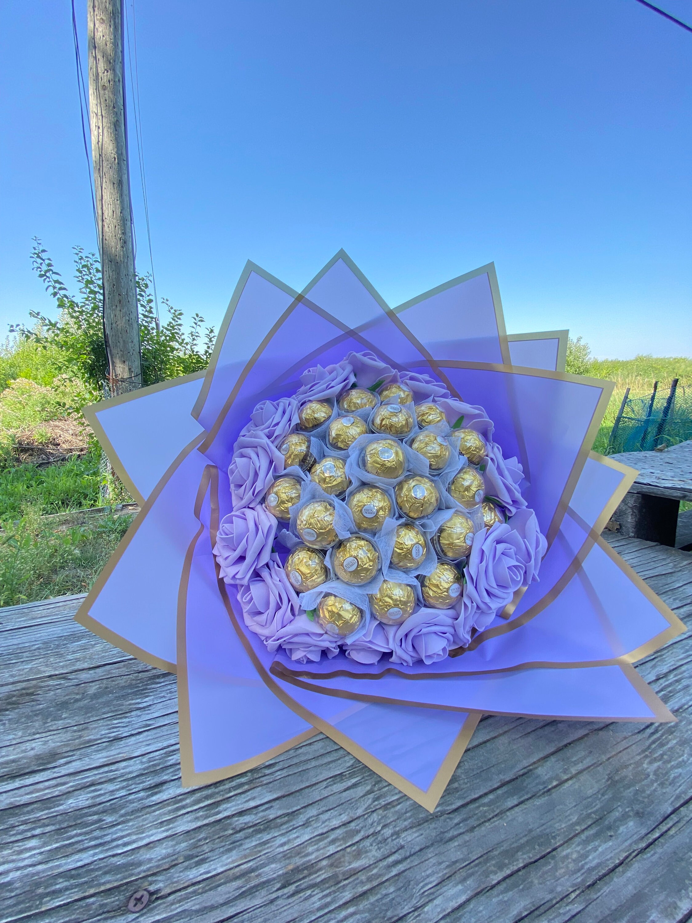 Large Ferrero Rocher Rose Bouquet Ferrero Rocher Chocolate Etsy