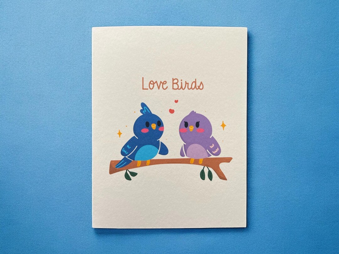 Love Birds - Greeting Card - Anniversary Card - Valentines Card - Love ...