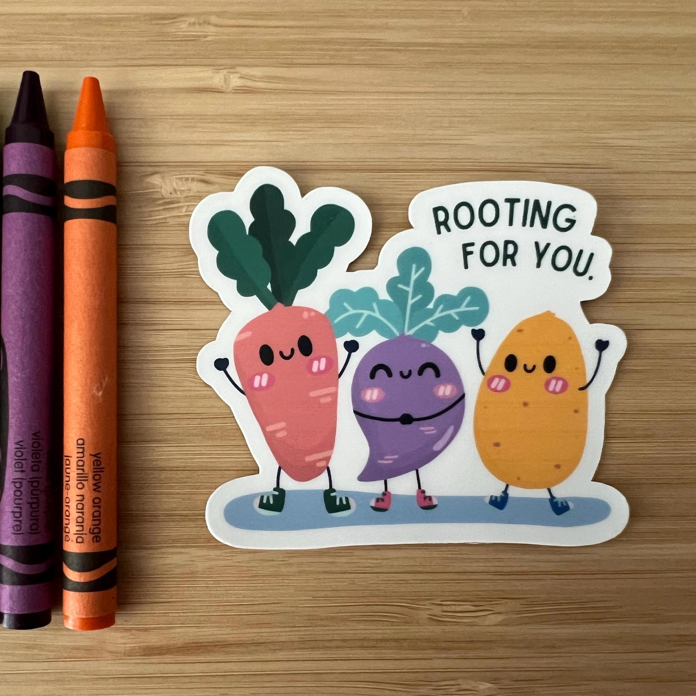 Rooting for You Sticker | Kawaii Roots Sticker | Encouragement Sticker ...