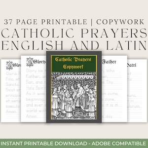 Catholic Prayers Printable Copywork