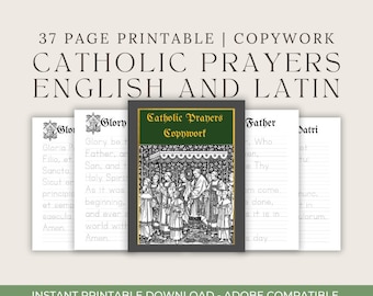 Catholic Prayers Printable Copywork