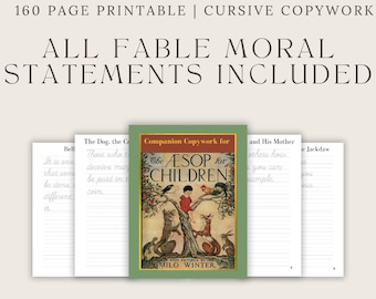 Aesop's for Children Printable Cursive Copywork