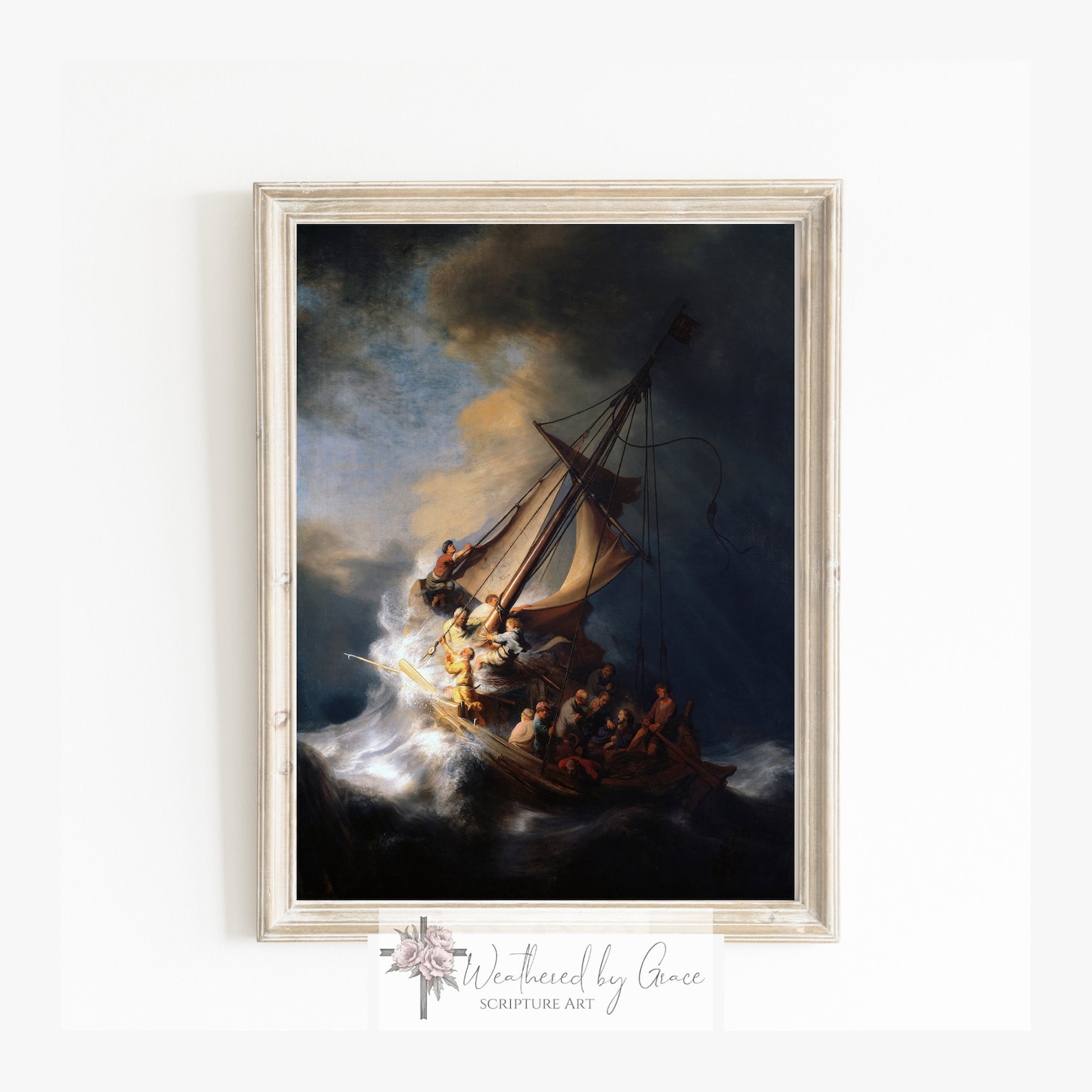 Christian Art Printable | Jesus Christ Calming the Storm | Sea of ...