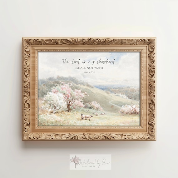 Scripture Wall Art Psalm 23 Kjv The Lord Is My Shepherd
