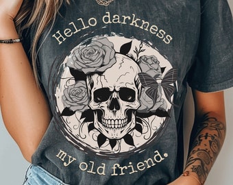 Hello Darkness Skull T-Shirt: Unisex Music Lover Tee