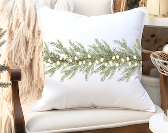 Watercolor Christmas Tree Pillowcase | Spun Polyester Square Pillowcase