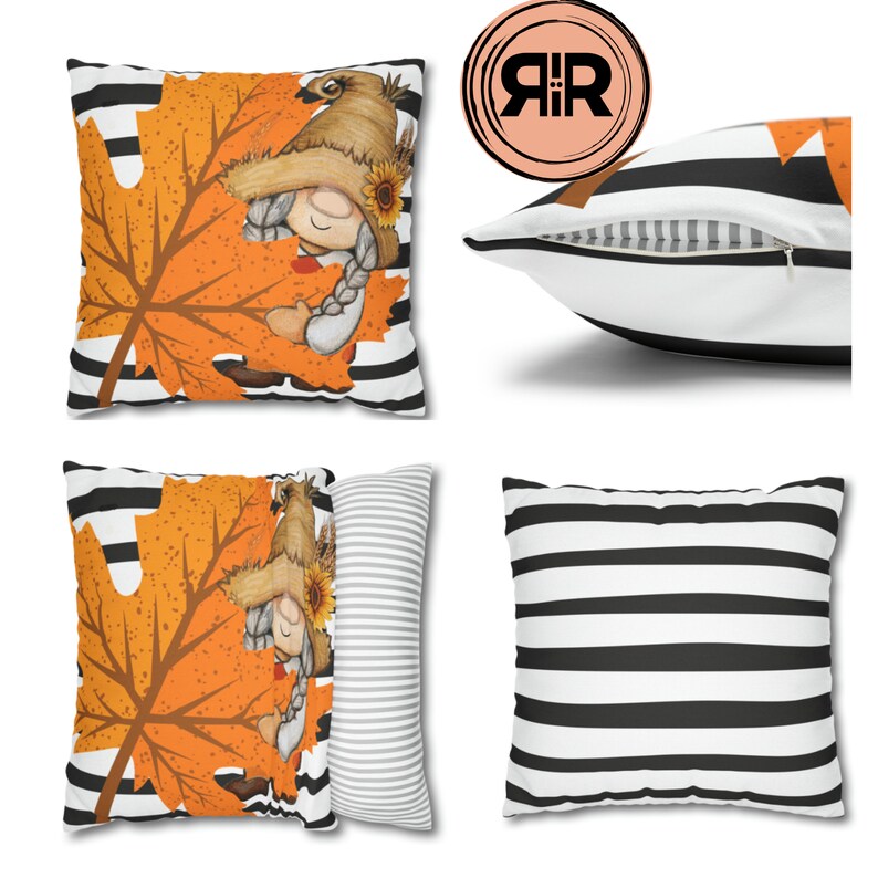 Fall Pillow Cover, Cute Gnomes, Square Throw Pillow Covers, Cute Pillow