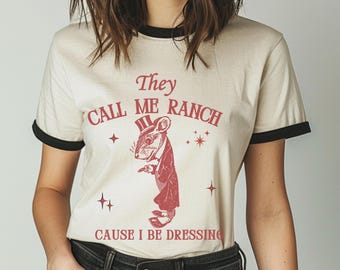 Retro Ringer T-Shirt, Sarcastic Ranch Tee, Cottagecore Rat Graphic Shirt