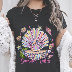 Comfort Colors T-shirt, Summer T-Shirt, Trendy Sealife T-Shirt, Coquette T-Shirt, Brushstrokes T-Shirt, Gift for Her, Trendy Summer T-Shirt