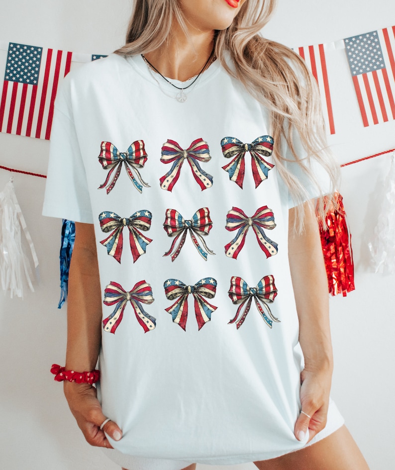 BiBi Contrast French Terry Cut Edge Detail Fourth Of July Theme T-Shirt