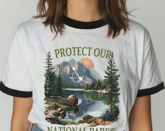 Protect Our National Parks Ringer Tee: Retro Conservation T-Shirt