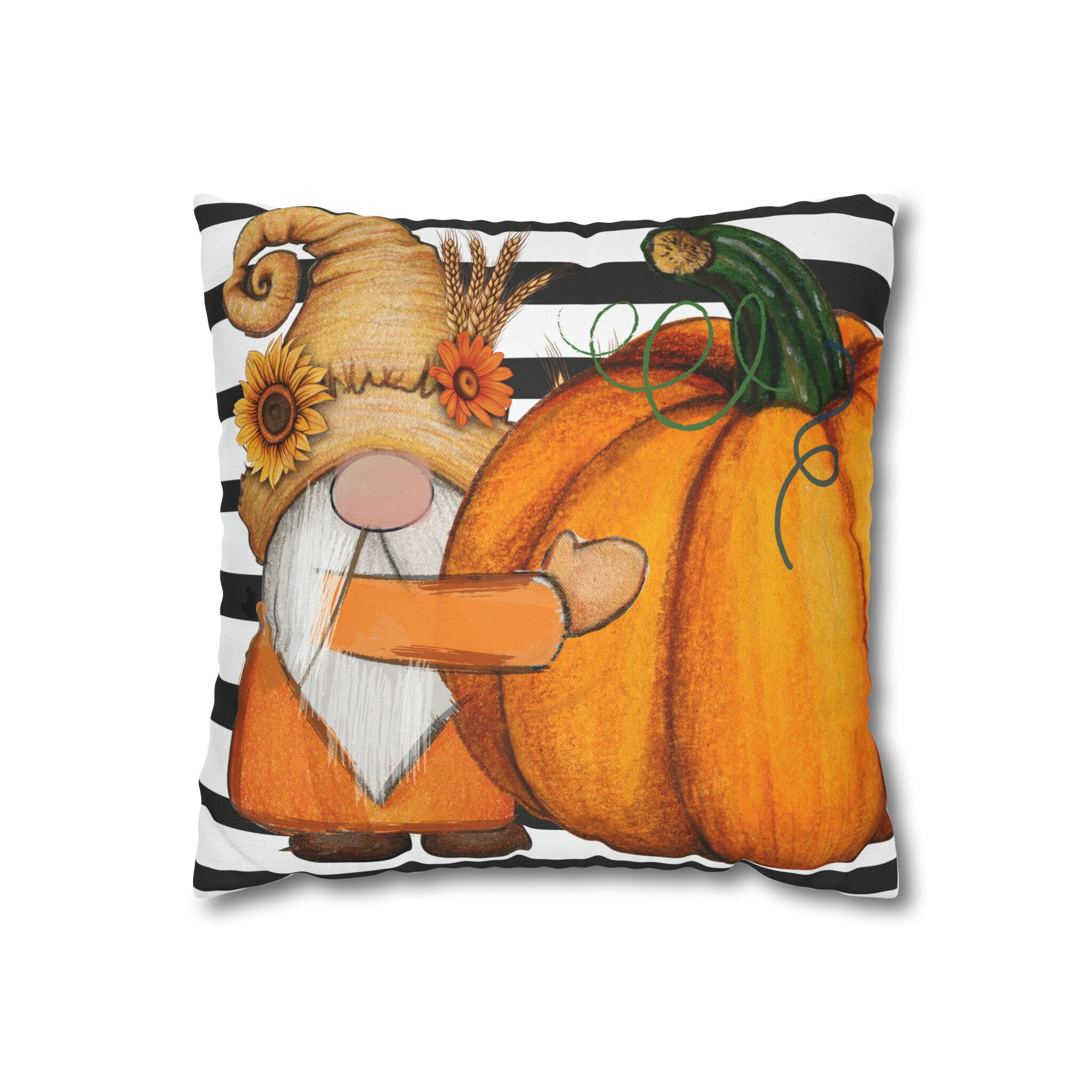 Fall Pillow Cover, Cute Gnomes, Square Throw Pillow Covers, Cute Pillow Cover, Set, Pillow Cover