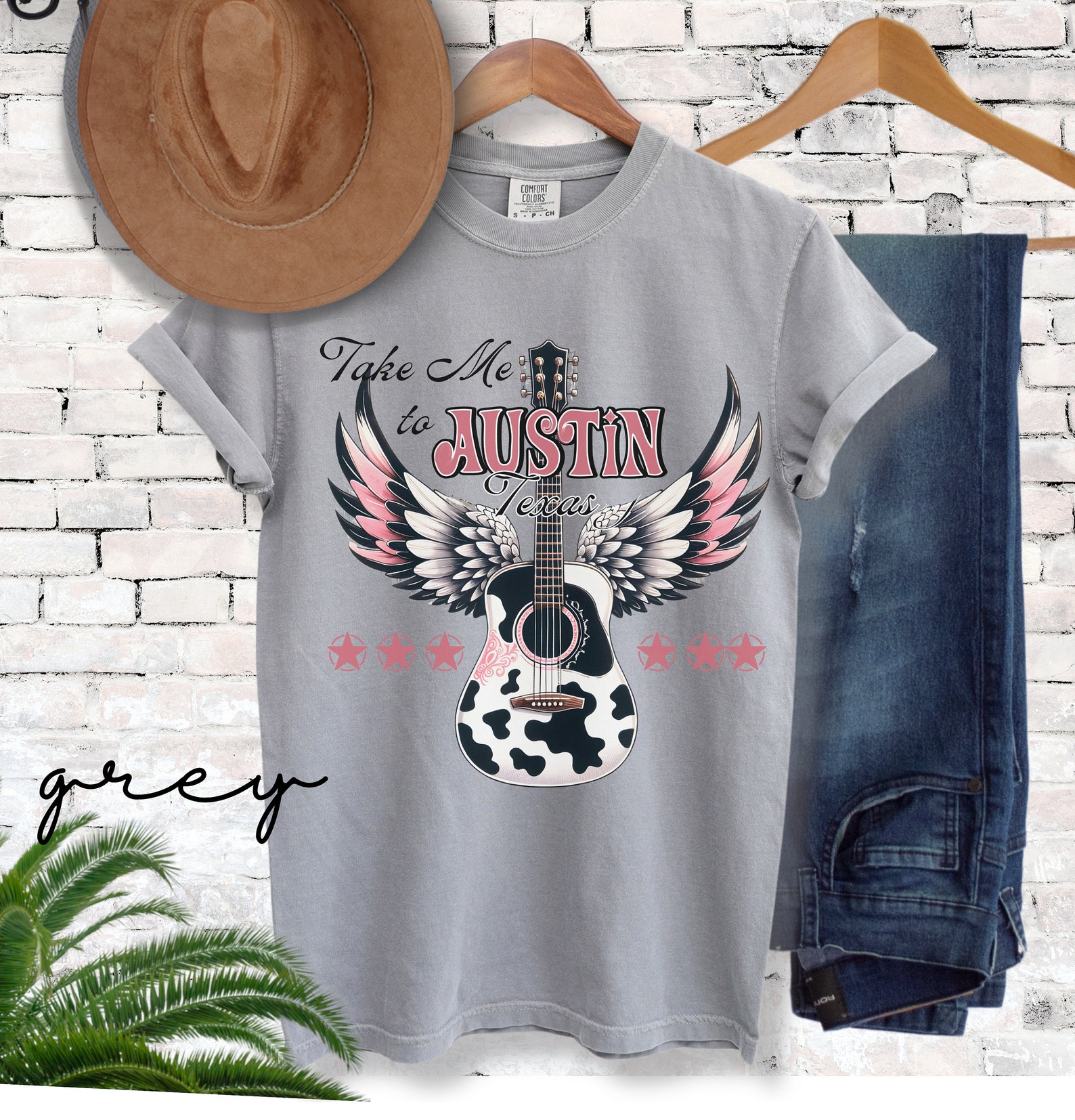 Austin Texas Tshirt, Comfort Colors Shirt, Unisex Tee, Guitar Tshirt, Summer T Shirt, Take Me