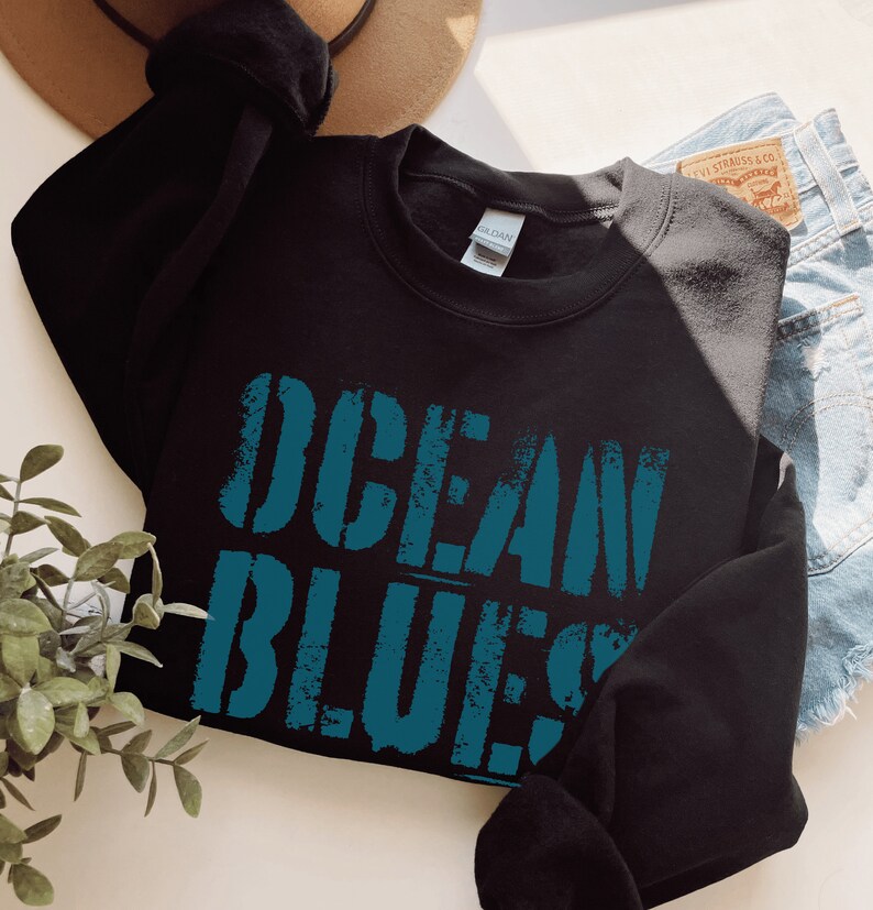 Ocean Blue Striped Sweatshirt
