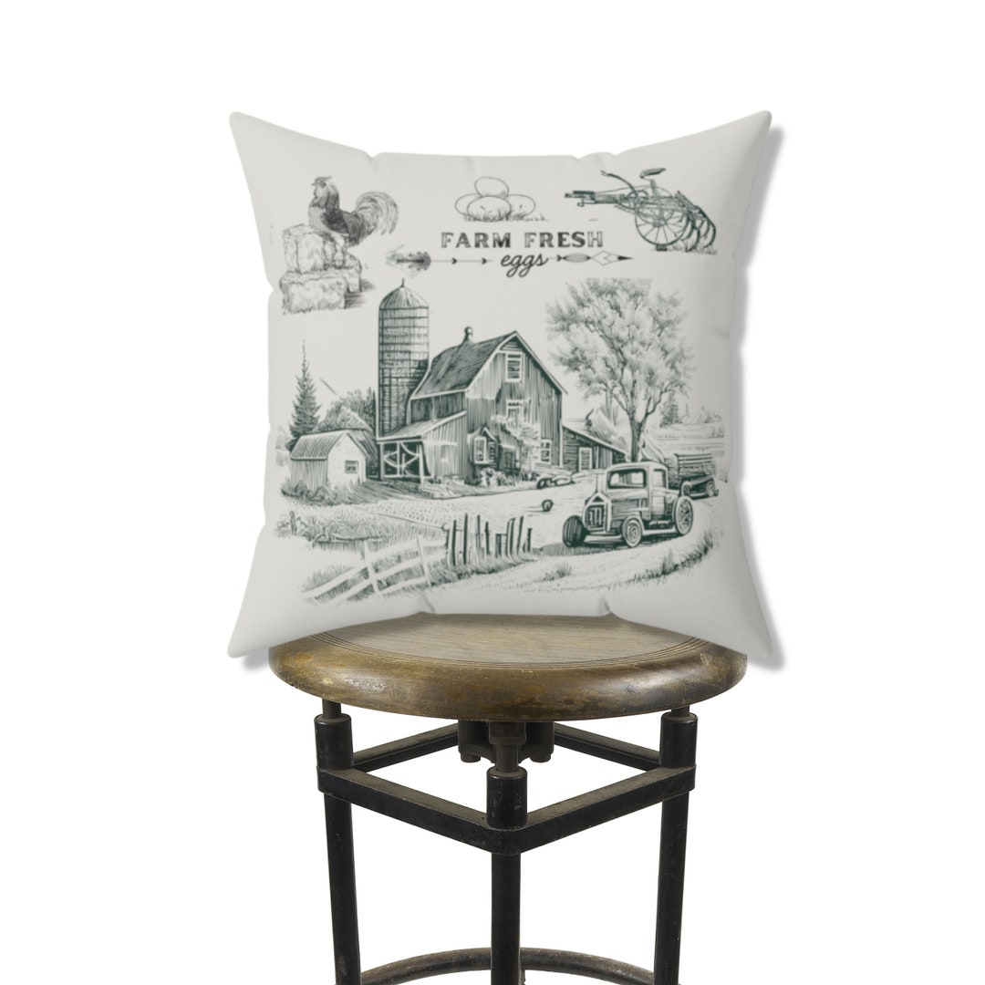 Farmhouse Pillow Covers, Square Pillow Cover, Rustic Pillow Cover