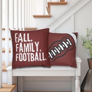 Football Square Pillow Covers Fall Football Fans Pillowcase Set, Fall Family Football, Square Pillow Covers, 4 Sizes, Football Season