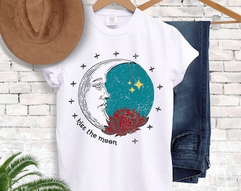 Mystic Sun and Moon T-shirt | Boho Celestial Kiss the Moon Tee