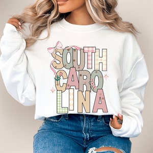 Pastel State Sweatshirt: North Carolina Pullover, Vacation Shirt