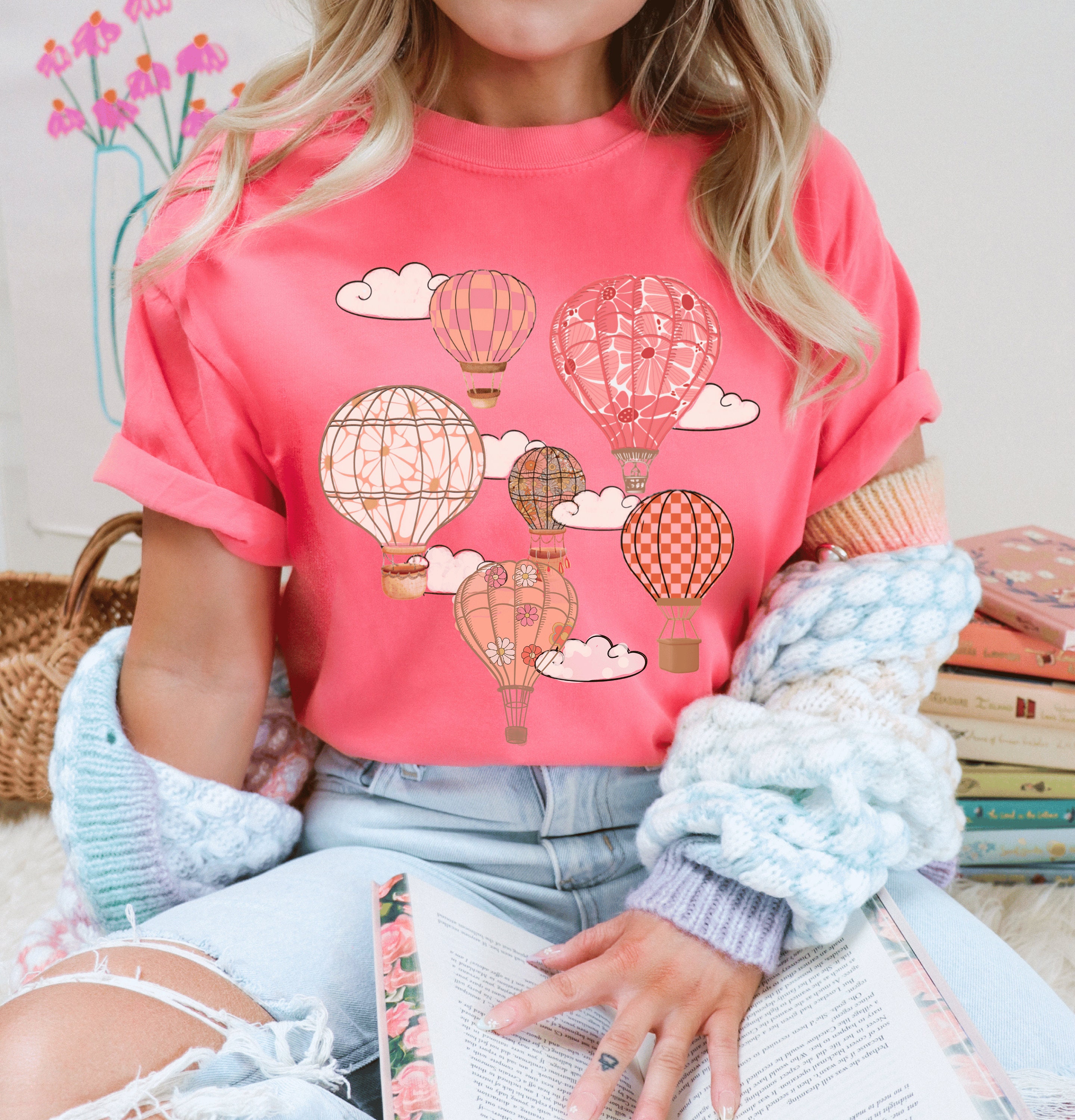 Pastel Hot Air Balloons Comfort Colors T-Shirt