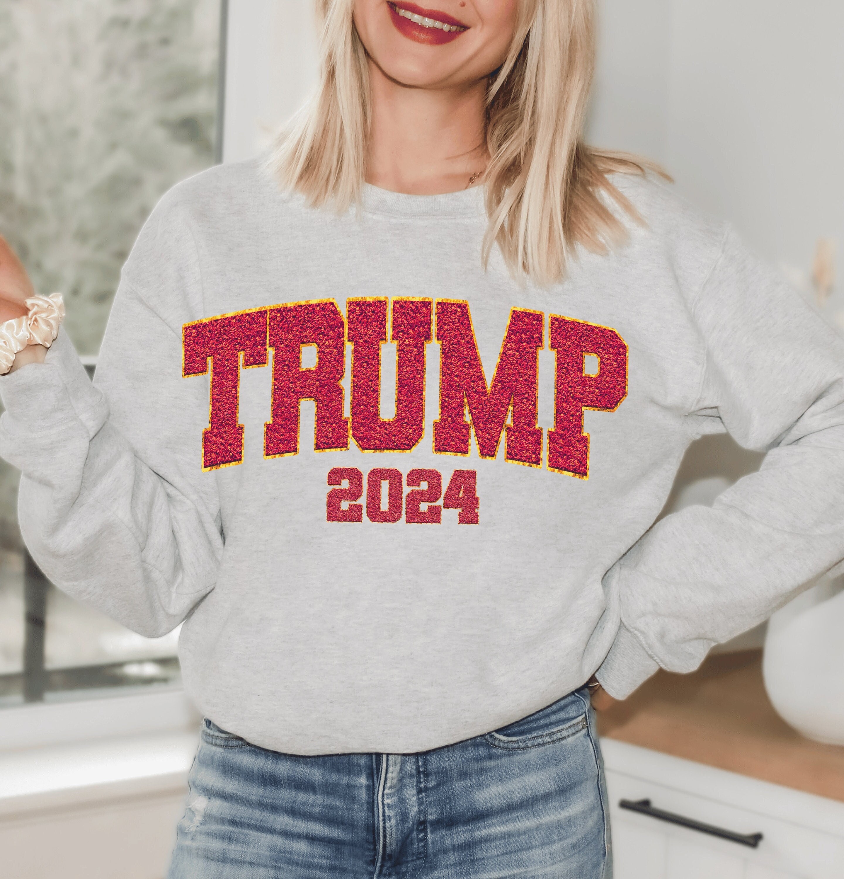 Embroidery Trump Sweatshirt - Etsy Embroidery Trump Sweatshirt - Etsy