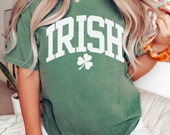 St. Patrick&#39;s Day Sweatshirt: Comfort Colors Irish Varsity Crewneck