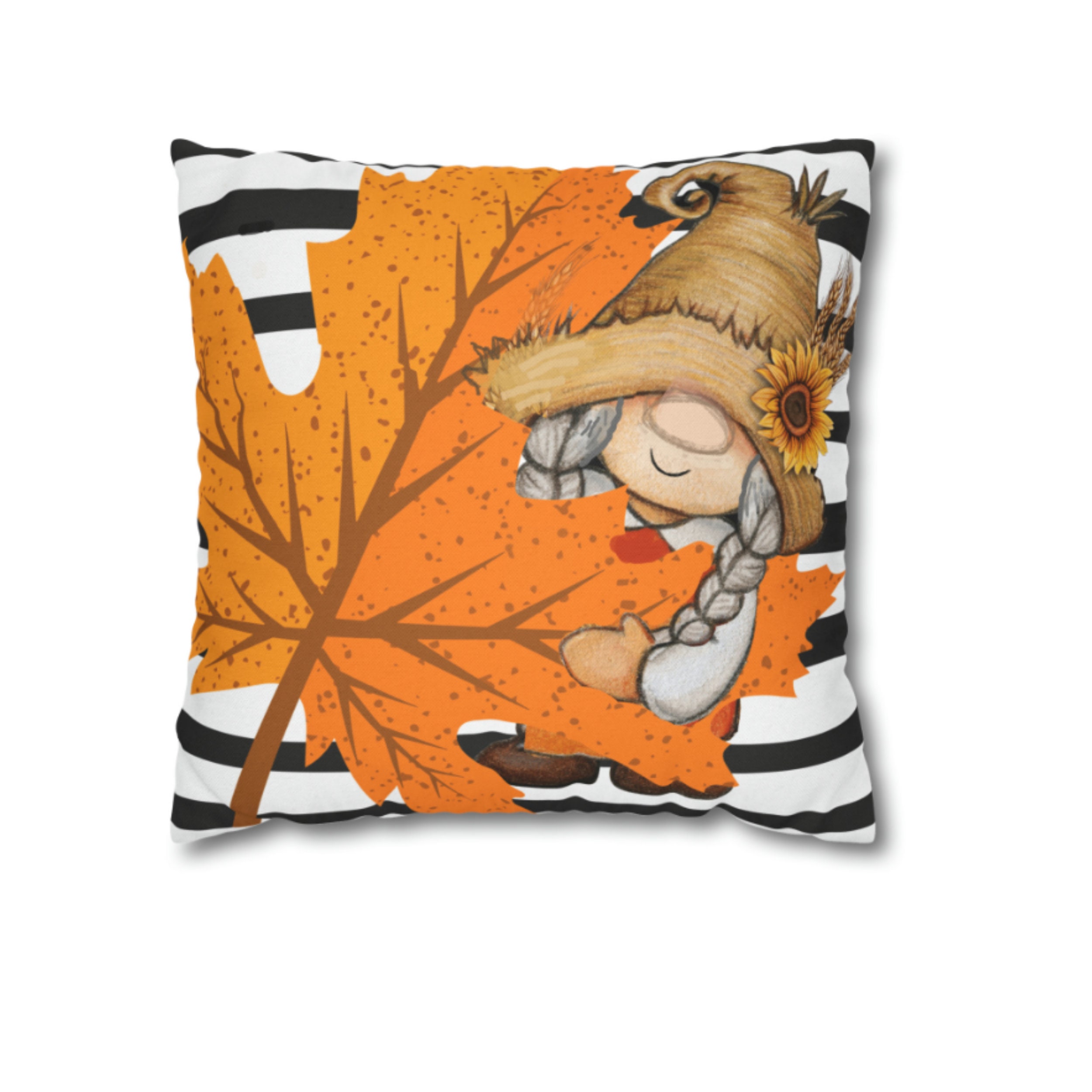 Fall Pillow Cover, Cute Gnomes, Square Throw Pillow Covers, Cute Pillow