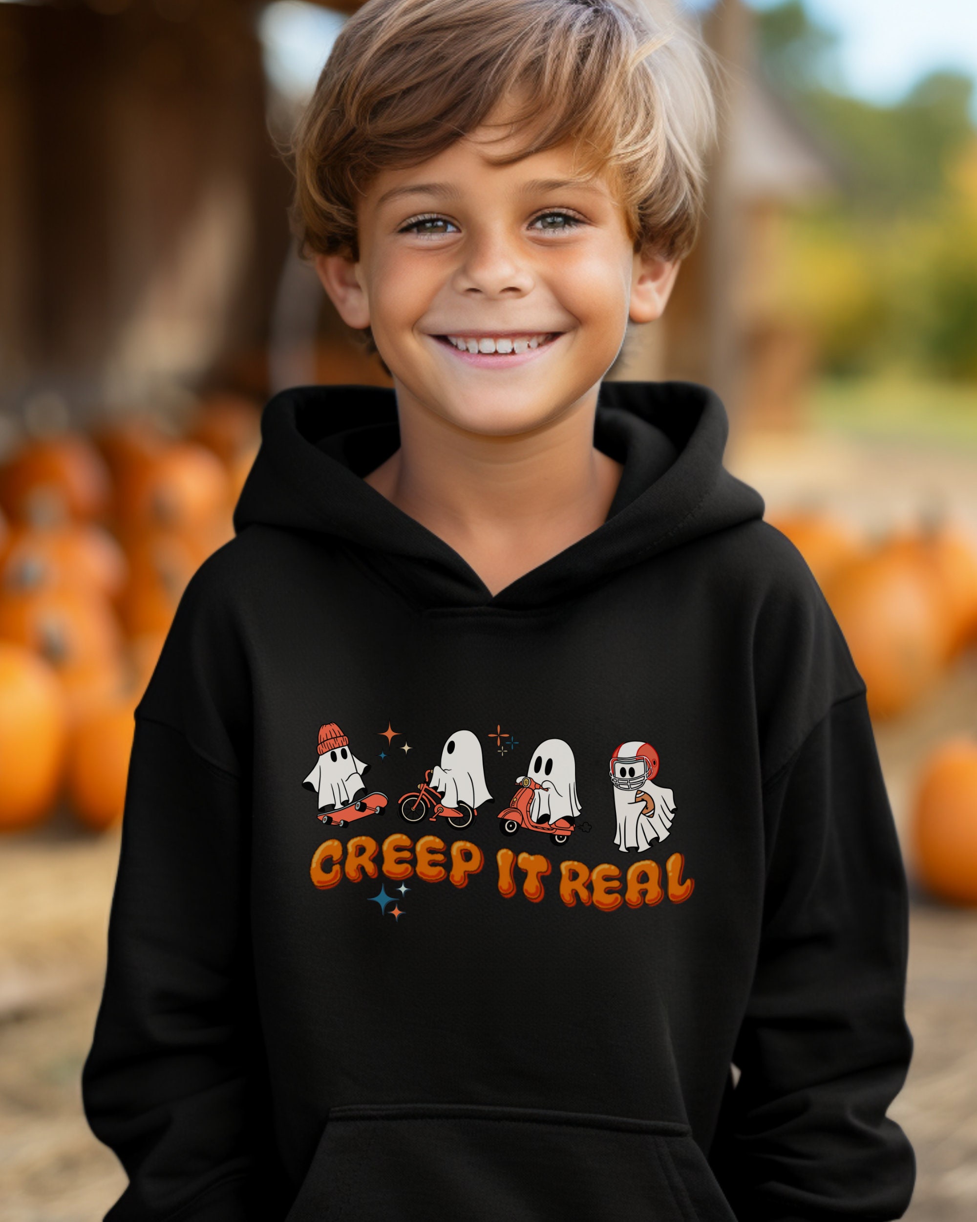Kids Halloween Hoodie Creep It Real Hooded Sweatshirt Boys Etsy