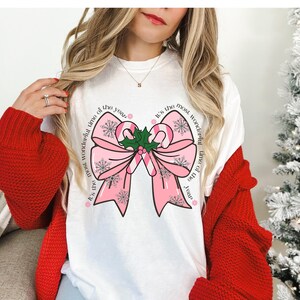 Christmas Bow Comfort Colors T-Shirt