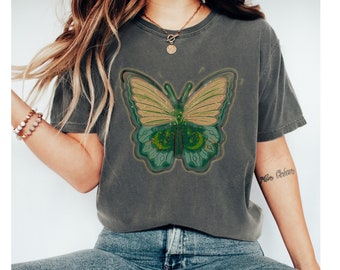 Comfort Colors® T Shirt, Cottagecore Moth T-Shirt, Goblincore Moth Shirt, Dark Academia Shirt, Vintage Moth T- Shirt, Dark Cottagecore Shirt