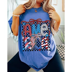Comfort Colors 4th of July T-Shirt: Trendy Coquette Style
