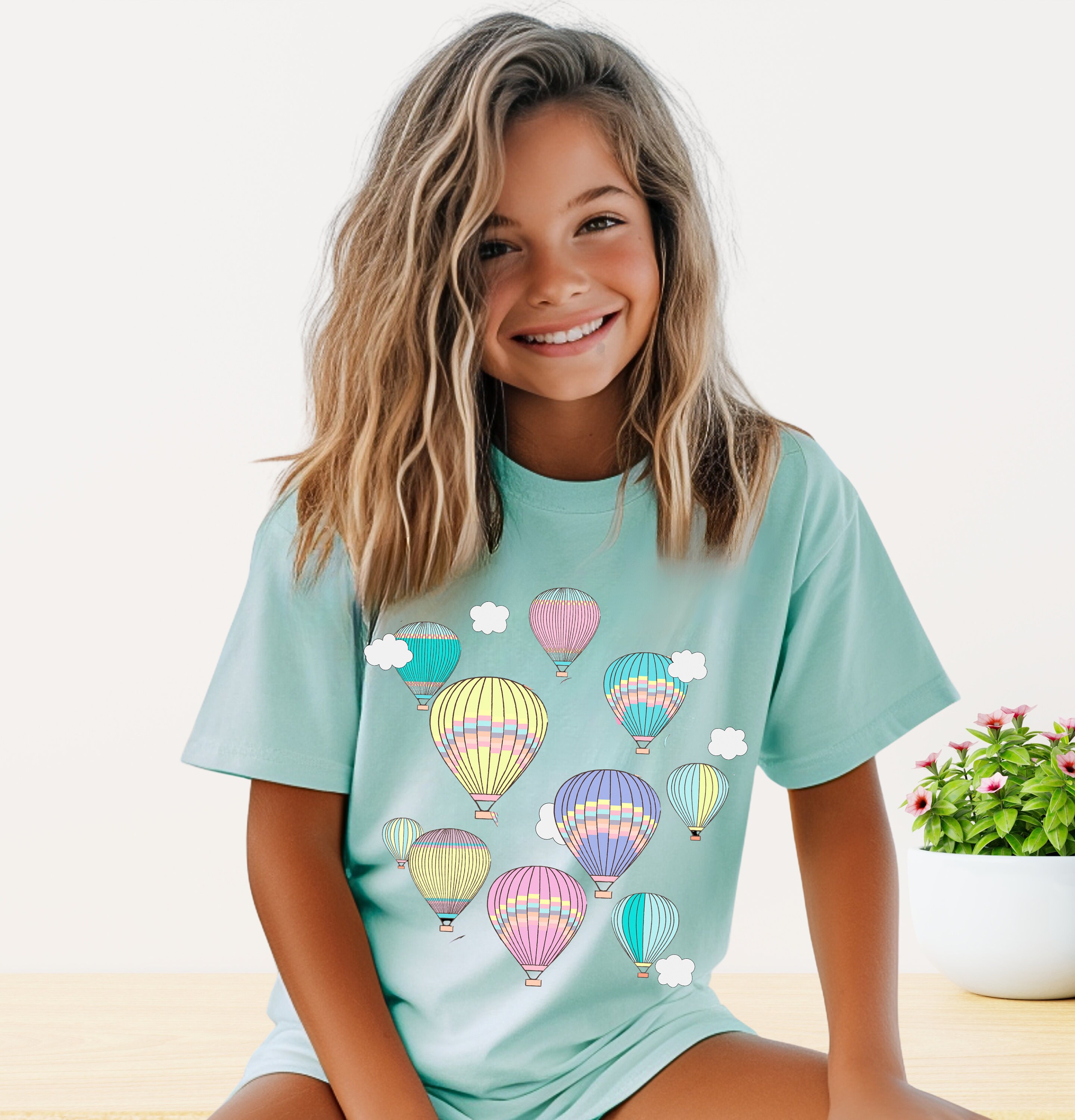 Pastel Hot Air Balloons Youth Tee | Balloon Festival T-shirt - Etsy