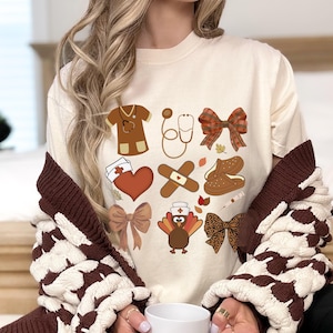 Fall T-Shirt, Comfort Colors T-Shirt, Nurse T-Shirt, Nursing Tee, Fall Coquette T-Shirt, Trendy Fall T-Shirt, Thanksgiving Nurse T-Shirt