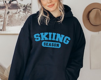 Skiing Season Hoodie | Winter Ski Crewneck Sweatshirt