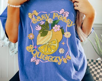 Coquette Lemons Retro Graphic T-shirt | Summer Lemon Art