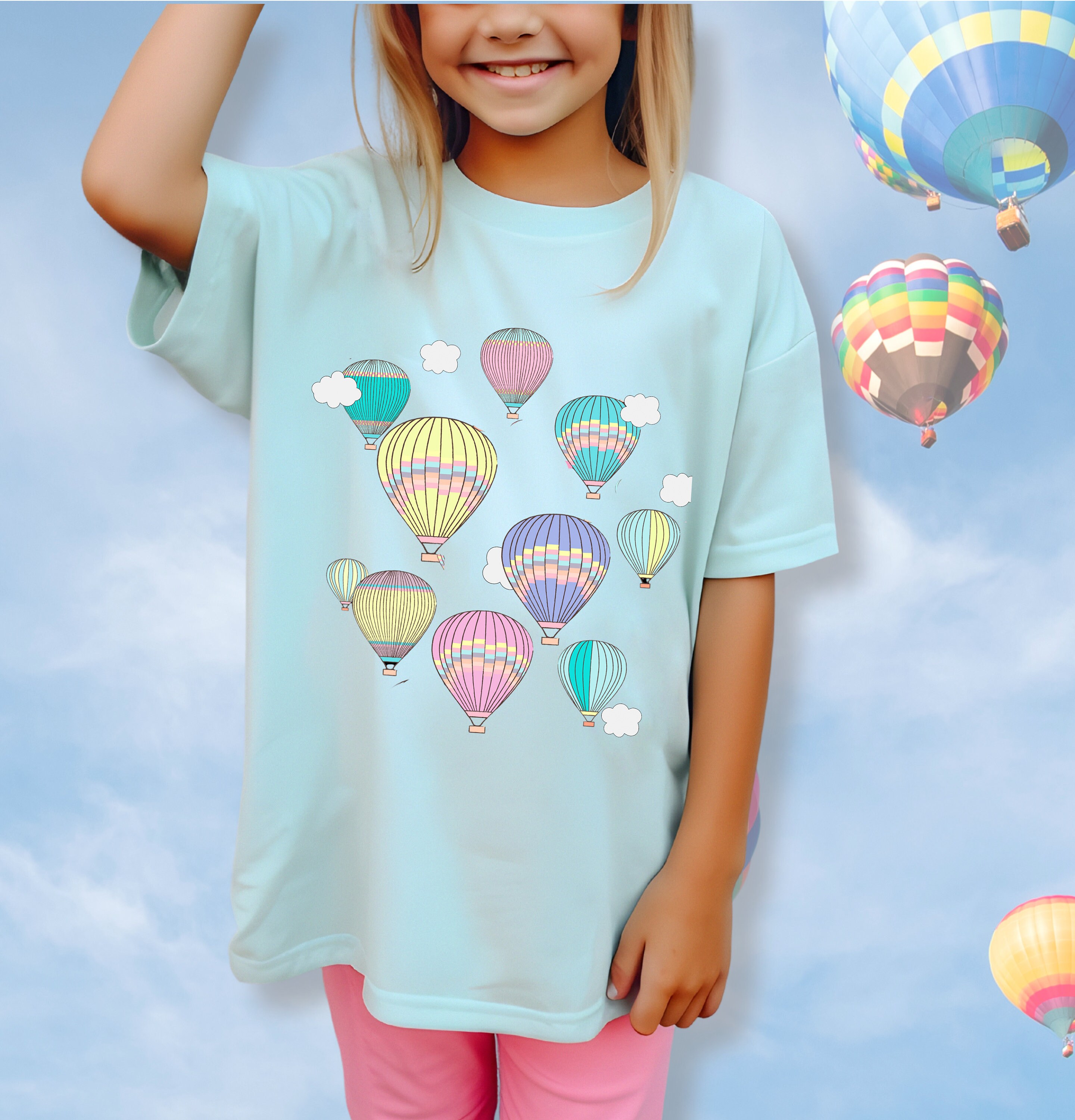 Pastel Hot Air Balloons Youth Tee | Balloon Festival T-shirt - Etsy