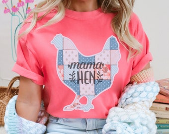 Mama Hen T-Shirt, Comfort Colors Tee, Chicken Design