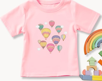 Hot Air Balloon Toddler T-shirt: Pastel Kids Tee - Bella Canvas - Etsy