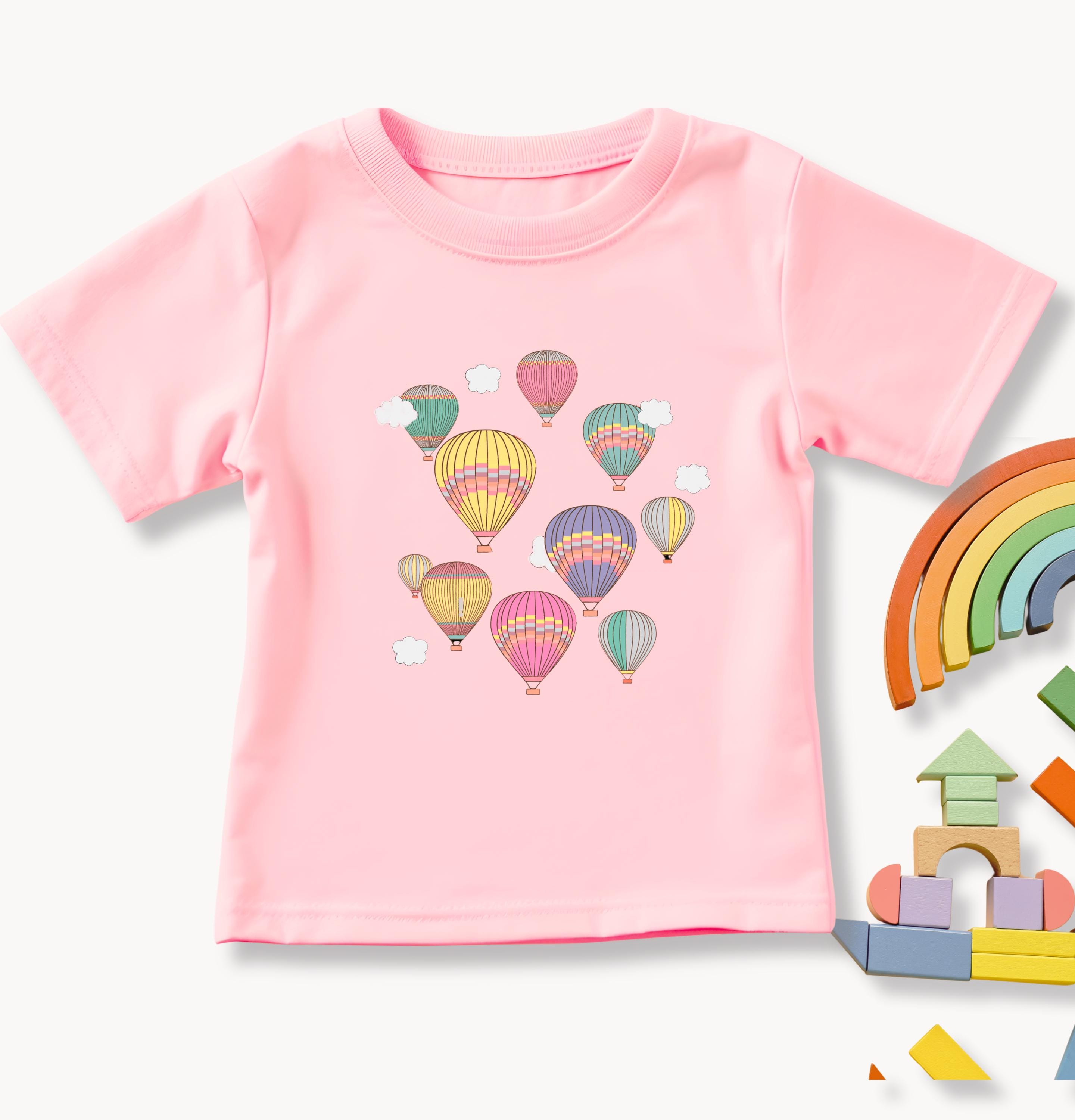 Hot Air Balloon Toddler T-shirt: Pastel Kids Tee - Bella Canvas - Etsy