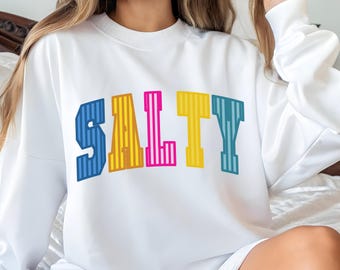Salty Boho Beach Crewneck Sweatshirt | Bohemian Surf Vibes