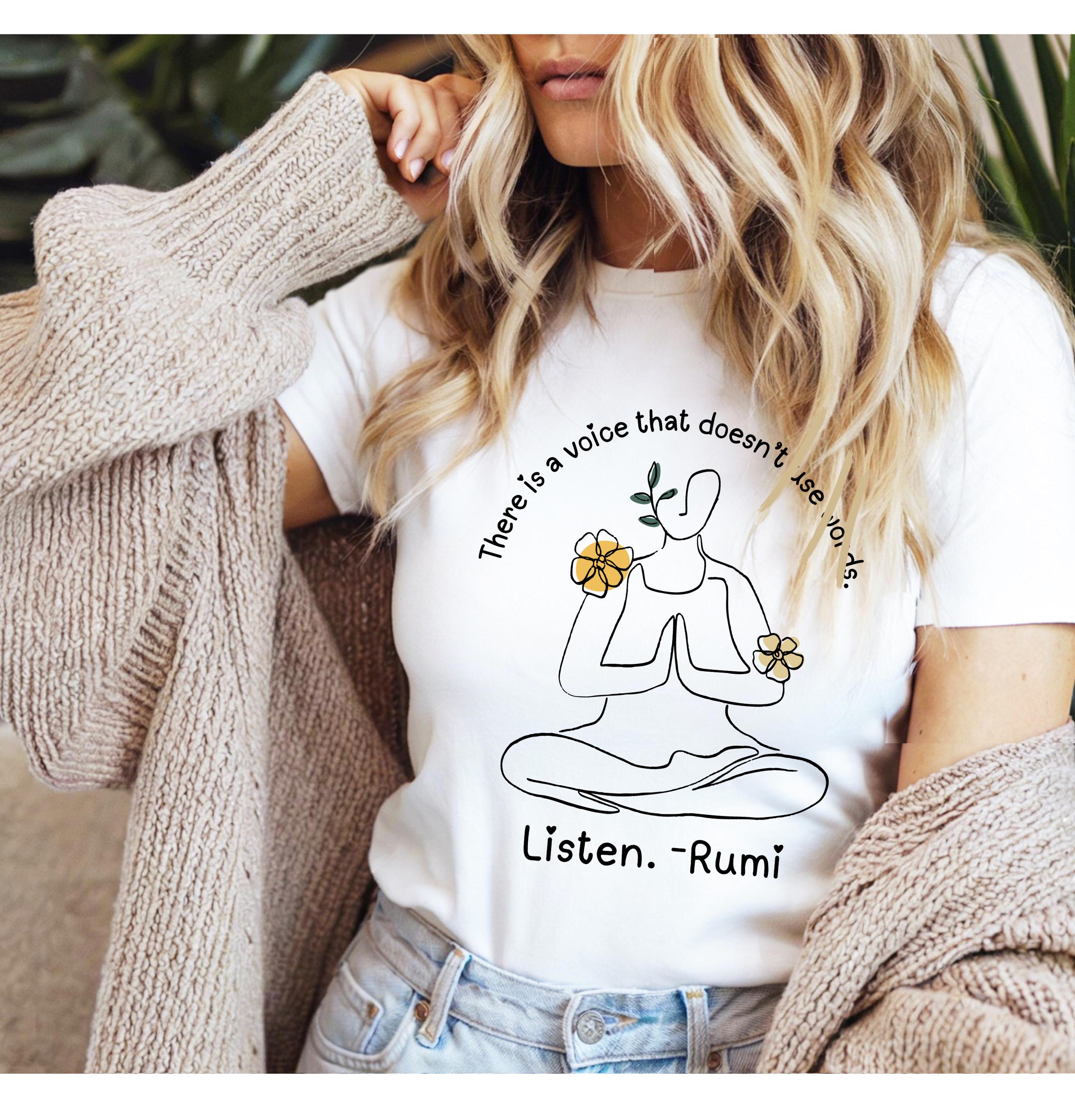 Rumi Quote Comfort Colors T-shirt: Line Art Yoga Tee - Etsy