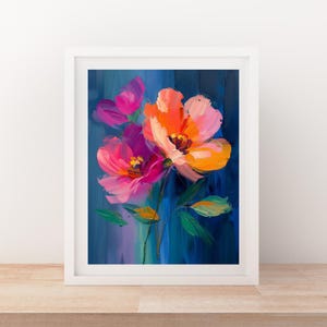 Bloom Burst - Textured Floral Art in Bold, Vibrant Hues. Wall Art.