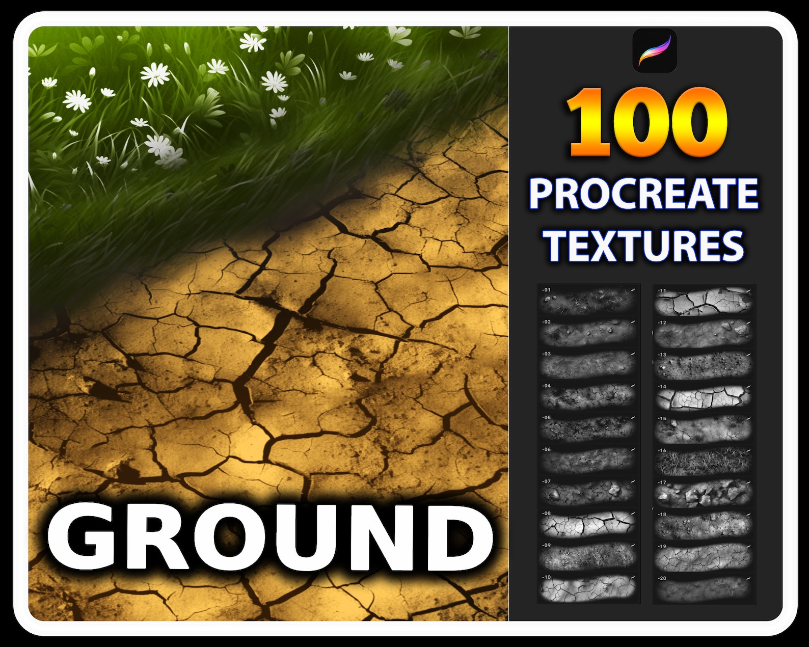 100 Ground Texture Brushes: Seamless Procreate Textures (digital ...