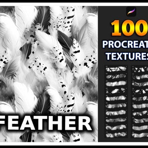 100 Procreate  Feather Texture Brushes, bird feather texture, Wings brush, animal brushes, fluffy brushes, procreate Feather