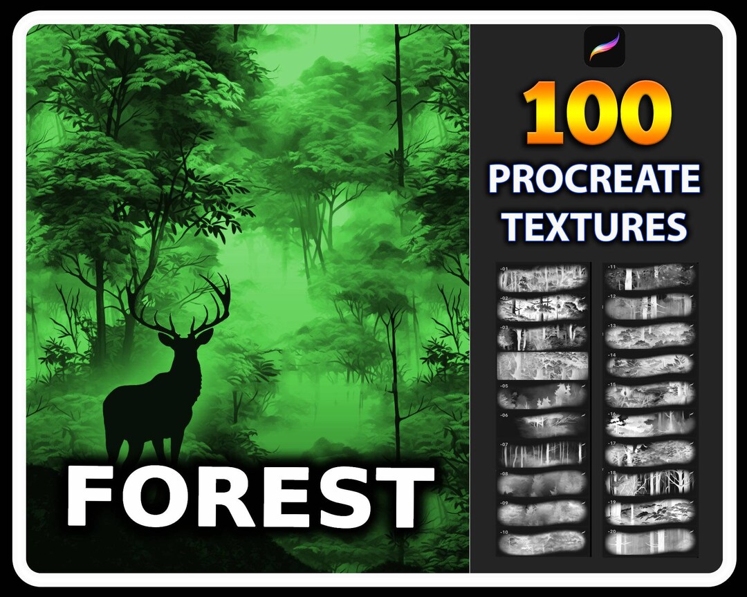 100 Procreate Forest Texture Brushes – Nature Background Brushes for ...