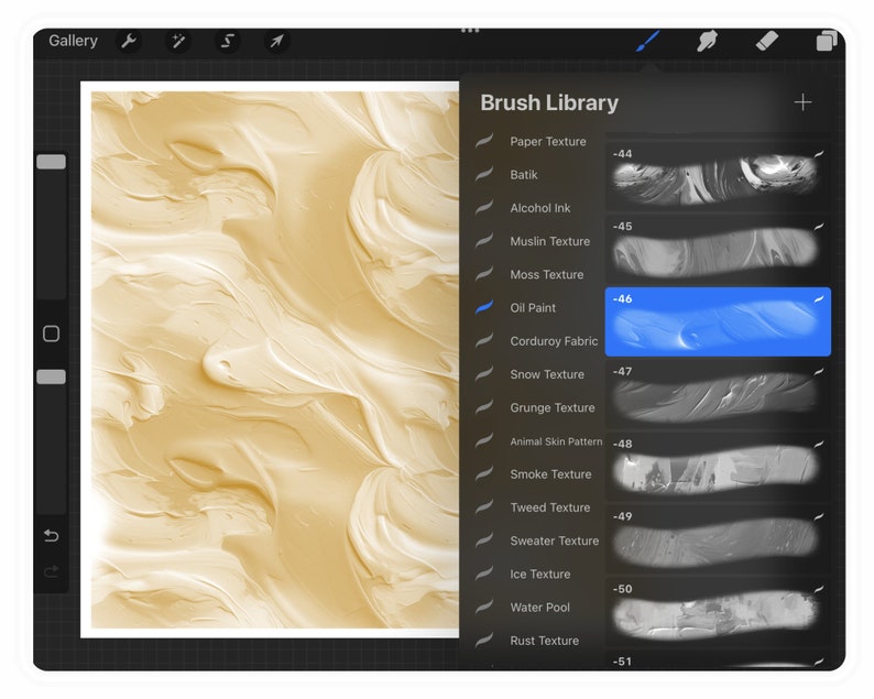 Procreate Oil Paint Texture Brushes: 100 Realistic Digital Art Tools - Etsy