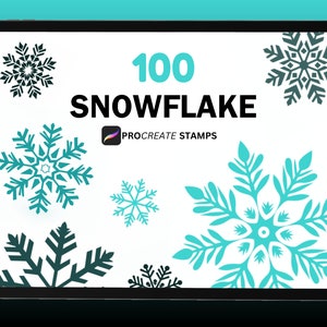 100 Snowflake  Procreate Stamps, Snowflake Stamps, Procreate Snowflake Stamp, Winter Stamp, Snowflake Stamp Set, Nature Brush Set