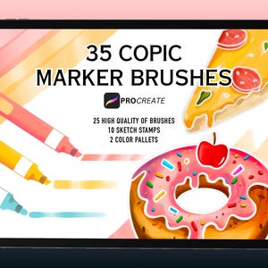 Procreate Marker Brushes: Copic Style Alcohol Markers (Digital Download)